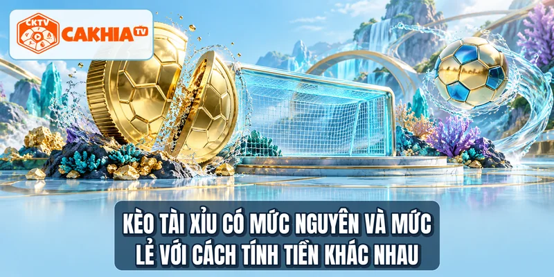 Kèo tài xỉu có mức nguyên và mức lẻ với cách tính tiền khác nhau